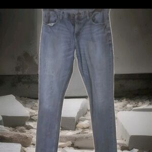 Mossimo Supply Co. Slim Fit Distress Light Wash Blue Denim Jeans Size 34×32